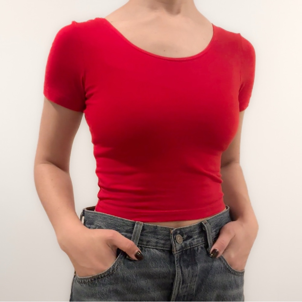 American Apparel Red Crop Top